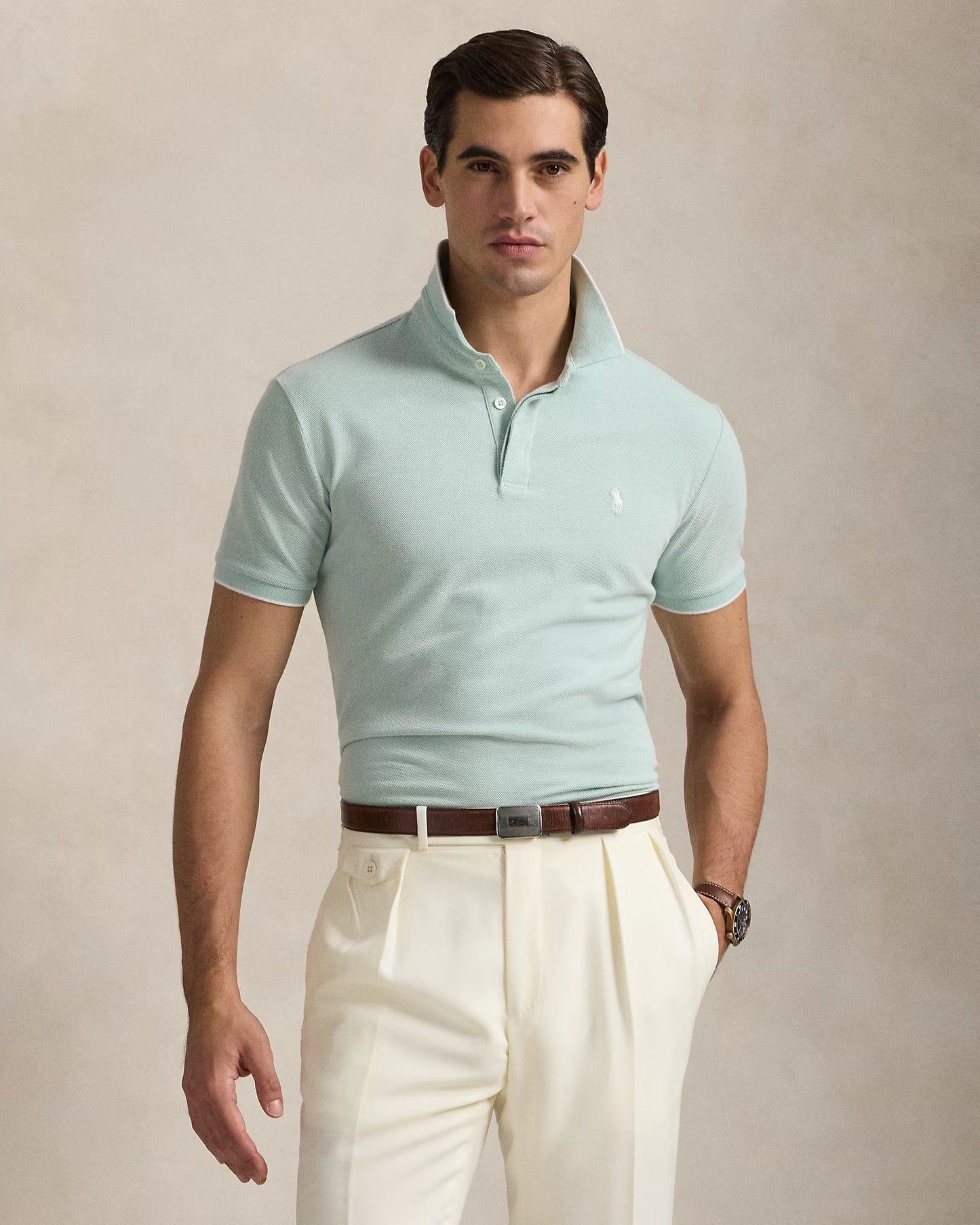Polo in piqué Oxford Custom Slim-Fit